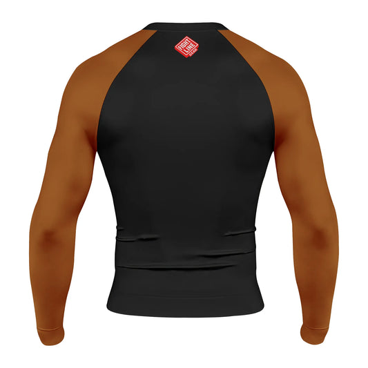Ranked BJJ Rash Guard – Color Sleeve Grappling Compression Shirt