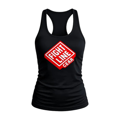 Women’s black cotton tank top with classic sleeveless design