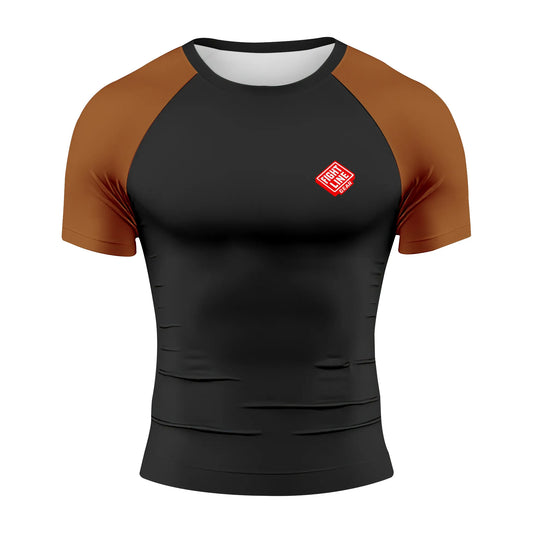 BJJ Rank Rash Guard Short Sleeve – Belt Color Compression Training Shirt