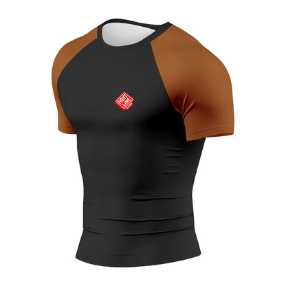 BJJ Rank Rash Guard Short Sleeve – Belt Color Compression Training Shirt