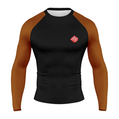 Ranked BJJ Rash Guard – Color Sleeve Grappling Compression Shirt