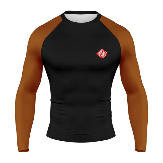Ranked BJJ Rash Guard – Color Sleeve Grappling Compression Shirt