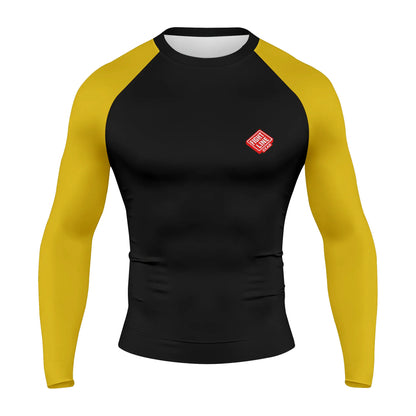 Premium BJJ Rank Rash Guard – Belt Color Sleeve Grappling Apparel