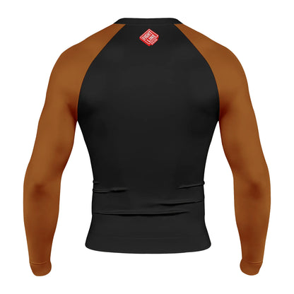 Ranked BJJ Rash Guard – Color Sleeve Grappling Compression Shirt